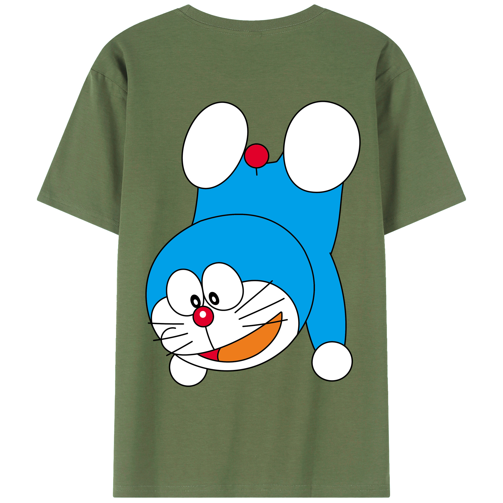 （画像用） ドラえもん Doraemon 綿100％ メンズ半袖Tシャツ（バックプリント） 通気性